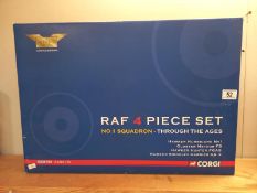 A boxed Corgi RAF 4 piece set, no 1 squadron through the ages