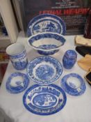 A selection of Blue and white pottery including Booths, Spode and Johnsons