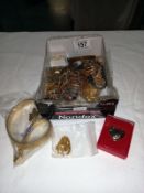 A selection of gold coloured jewellery etc