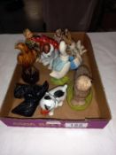 A tray of Wade , Royal Albert etc