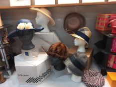 7 vintage ladies hats, some with boxes