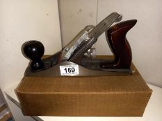 A boxed new wood plane No3, by Metril