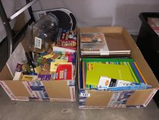2 boxes of office stationery including notebooks and post its