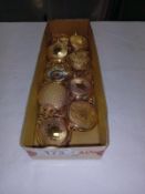 9 gold coloured pocket watches. Some in working order