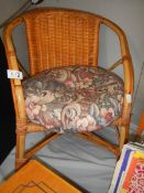 A Child's wicker chair, COLLECT ONLY.