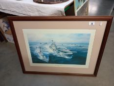 A signed print South Atlantic task force by Robert Taylor (76cm x 59cm) COLLECT ONLY
