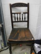 A period hall chair. COLLECT ONLY
