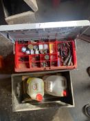 2 Stool type toolboxes with mixed contents. Collect Only.