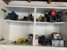 2 Shelves of mini compressors, etc. Collect Only.