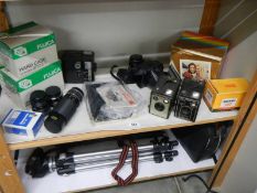 A quantity of camera's and accessories.