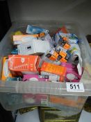 A box of new light bulbs.