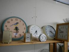 A selection of wall clocks.