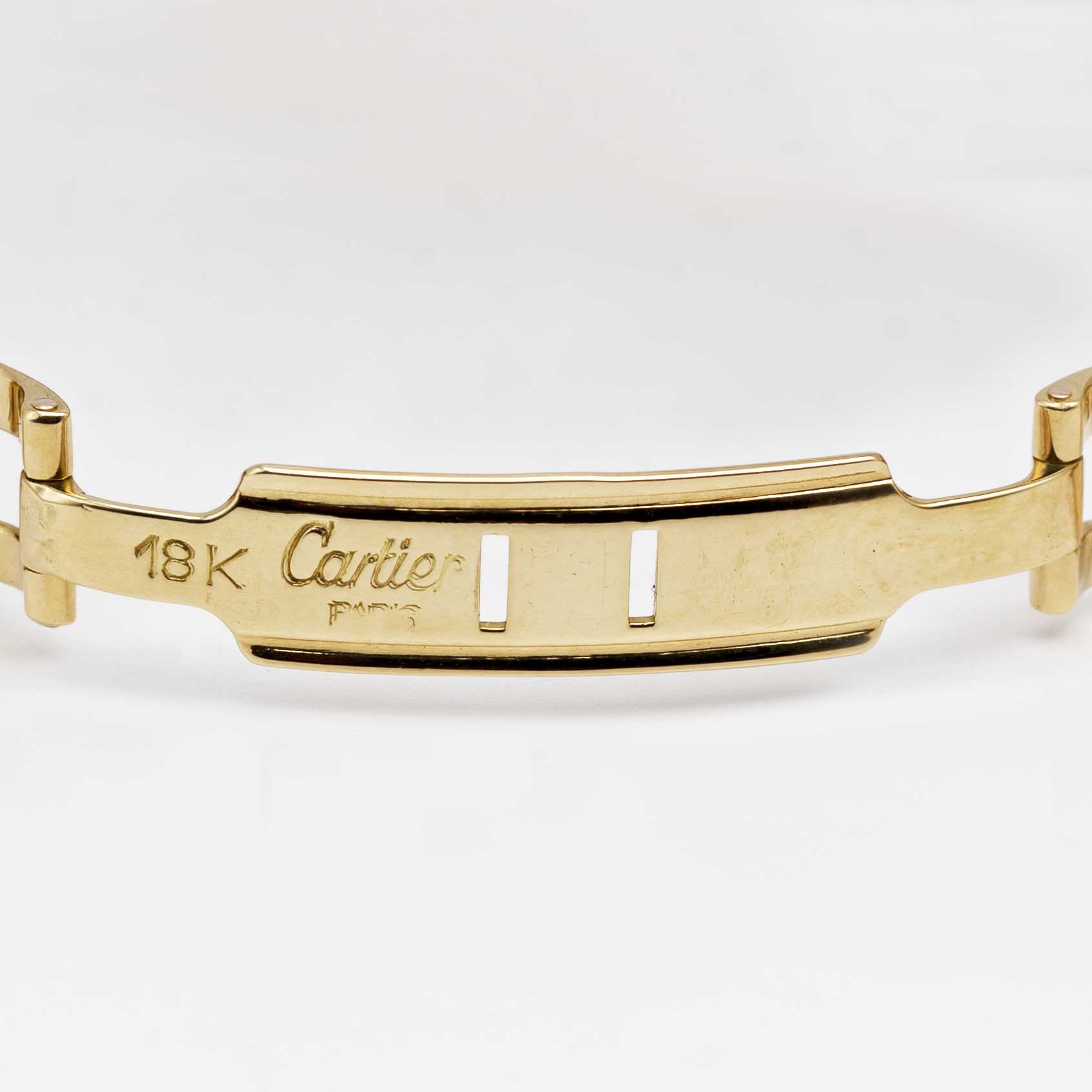 A FINE & RARE LADIES 18K SOLID GOLD & DIAMOND CARTIER TORTUE BRACELET WATCH CIRCA 1990s, WITH - Image 8 of 9