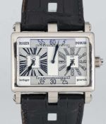 A RARE GENTLEMAN'S 18K SOLID WHITE GOLD ROGER DUBUIS 