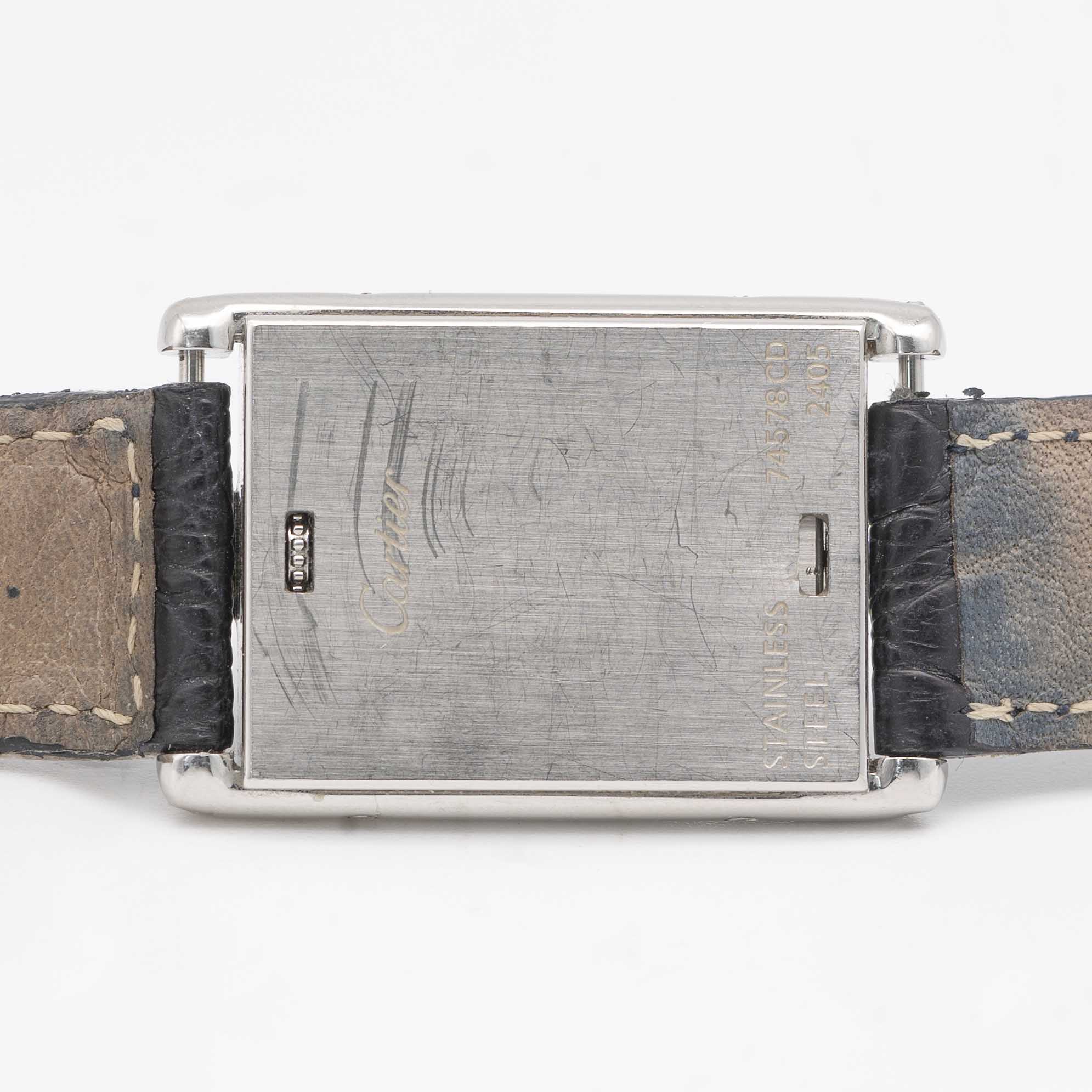 A GENTLEMAN'S SIZE STAINLESS STEEL CARTIER TANK BASCULANTE WRIST WATCH CIRCA 2000s, REF. 2405 - Image 5 of 8