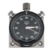 A RARE HEUER SEBRING 60 MINUTE SPLIT SECONDS DASHBOARD CLOCK CIRCA 1960s, WITH ORIGINAL BACK PLATE