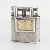 A RARE SOLID SILVER DUNHILL UNIQUE 'A' SELF WINDING WATCH LIGHTER CIRCA 1930s Movement: Manual