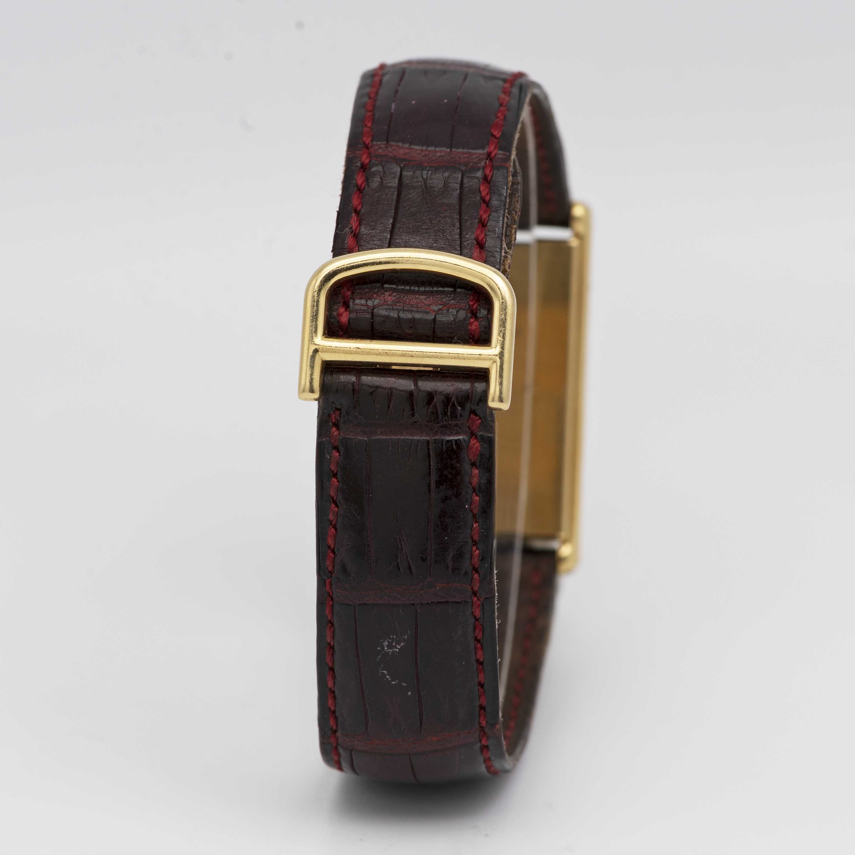 A RARE GENTLEMAN'S SIZE 18K SOLID GOLD & DIAMOND CARTIER PARIS BASCULANTE WRIST WATCH CIRCA - Image 6 of 11