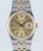 A GENTLEMAN'S STEEL & GOLD ROLEX DATEJUST OYSTERQUARTZ BRACELET WATCH CIRCA 1978, REF. 17013 WITH
