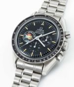 A RARE GENTLEMAN'S STAINLESS STEEL OMEGA SPEEDMASTER PROFESSIONAL APOLLO XIII CHRONOGRAPH BRACELET