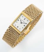 A RARE GENTLEMAN'S SIZE 18K SOLID GOLD CARTIER CARRE BRACELET WATCH CIRCA 1948 Movement: 17J, manual