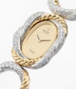 AN IMPRESSIVE & POSSIBLY UNQIUE LADIES 18K SOLID WHITE & YELLOW GOLD DIAMOND ROLEX CELLINI