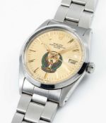 A RARE GENTLEMAN'S STAINLESS STEEL ROLEX OYSTER PERPETUAL DATE BRACELET WATCH CIRCA 1985, REF. 15000