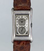 A GENTLEMAN'S SOLID SILVER ROLEX PRINCE BRANCARD WRIST WATCH CIRCA 1930, REF. 971U Movement: 15J,