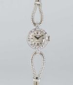 A FINE LADIES 18K SOLID WHITE GOLD & DIAMOND ROLEX PRECISION COCKTAIL WATCH CIRCA 1960, REF. 8916