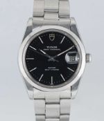 A GENTLEMAN'S STAINLESS STEEL TUDOR PRINCE OYSTERDATE SELF WINDING BRACELET WATCH CIRCA 1988, REF.