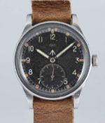 A GENTLEMAN'S STAINLESS STEEL BRITISH MILITARY IWC MARK 10 W.W.W. WRIST WATCH CIRCA 1945, PART OF