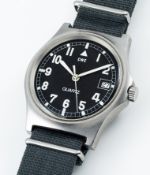 A VERY RARE GENTLEMAN'S STAINLESS STEEL BRITISH MILITARY CWC 