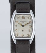 A RARE GENTLEMAN'S CHROME PLATED AUTOMATIC HARWOOD WRIST WATCH CIRCA 1930 Movement: Automatic,