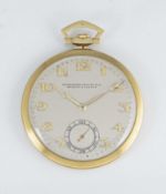 AN 18K SOLID GOLD AUDEMARS PIGUET & CO BRASSUS & GENEVE POCKET WATCH CIRCA 1930 Movement: Manual