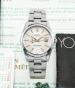 A RARE GENTLEMAN'S STAINLESS STEEL ROLEX OYSTER PERPETUAL DATE BRACELET WATCH CIRCA 1982, REF. 15000