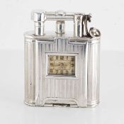 A SOLID SILVER DUNHILL UNIQUE 'B' WATCH LIGHTER CIRCA 1926 Movement: 15J, manual wind, signed