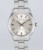 A GENTLEMAN'S STAINLESS STEEL ROLEX OYSTER PERPETUAL AIR KING PRECISION BRACELET WATCH DATED 1972,