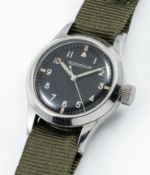 A RARE GENTLEMAN'S STAINLESS STEEL BRITISH MILITARY JAEGER LECOULTRE MARK 11 RAF PILOTS WRIST