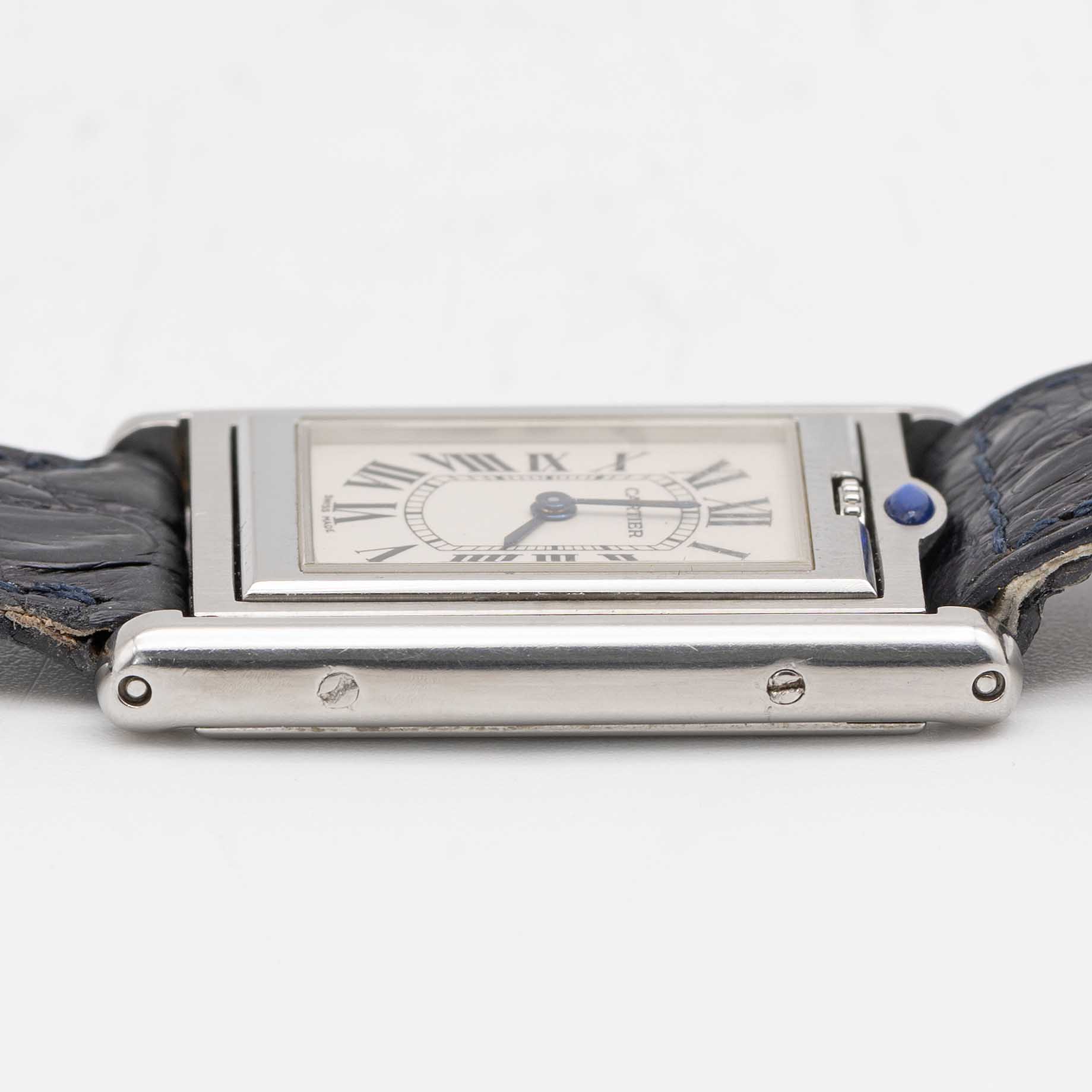 A GENTLEMAN'S SIZE STAINLESS STEEL CARTIER TANK BASCULANTE WRIST WATCH CIRCA 2000s, REF. 2405 - Image 7 of 8