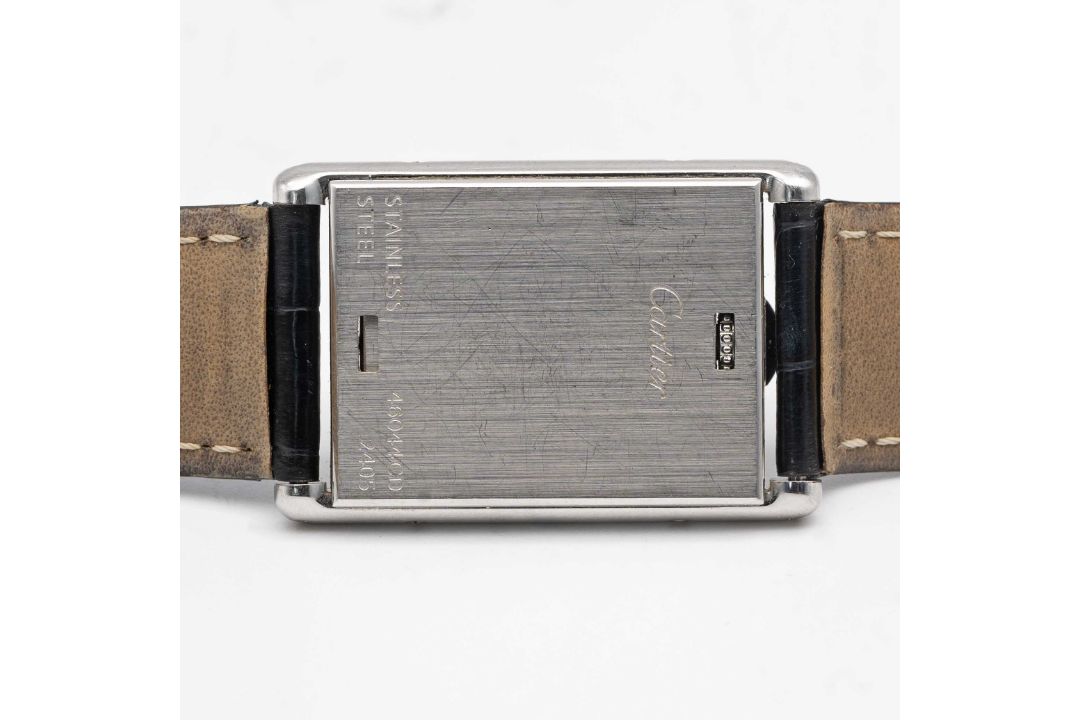 A GENTLEMAN'S SIZE STAINLESS STEEL CARTIER TANK BASCULANTE WRIST WATCH CIRCA 2000s, REF. 2405 - Image 6 of 8