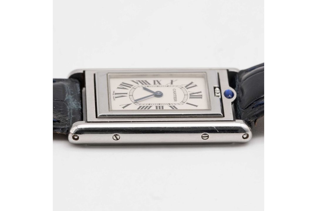 A GENTLEMAN'S SIZE STAINLESS STEEL CARTIER TANK BASCULANTE WRIST WATCH CIRCA 2000s, REF. 2405 - Image 7 of 8