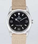 A GENTLEMAN'S STAINLESS STEEL ROLEX OYSTER PERPETUAL EXPLORER WRIST WATCH CIRCA 2003, REF. 114270