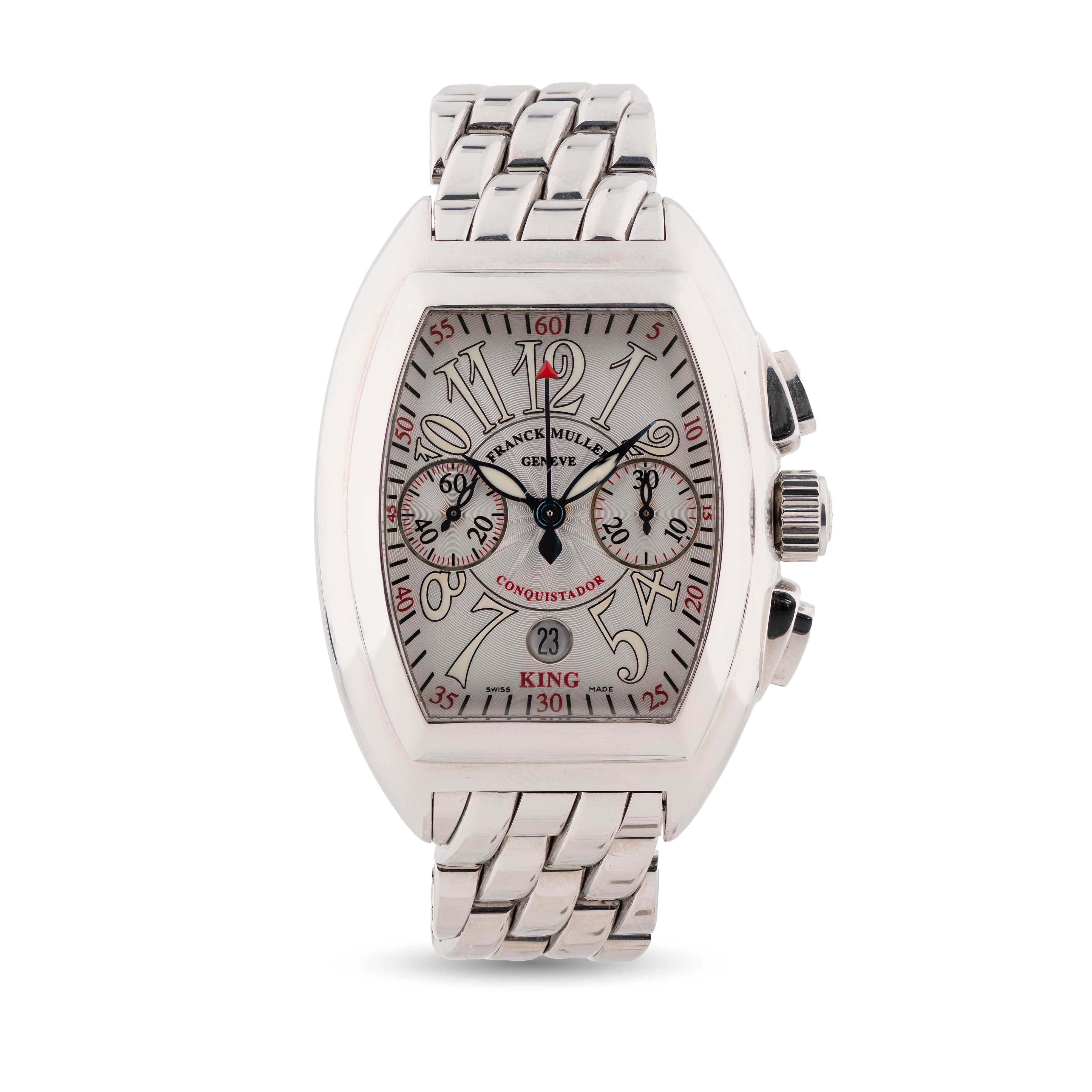 A GENTLEMAN'S STAINLESS STEEL FRANCK MULLER CONQUISTADOR KING CHRONOGRAPH BRACELET WATCH CIRCA - Image 2 of 2