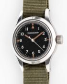 A RARE GENTLEMAN'S STAINLESS STEEL ROYAL AUSTRALIAN AIR FORCE MILITARY JAEGER LECOULTRE MARK 11