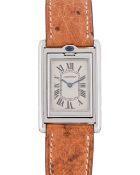 A GENTLEMAN'S SIZE STAINLESS STEEL CARTIER TANK BASCULANTE WRIST WATCH CIRCA 2000s, REF. 2405