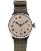 A GENTLEMAN'S BRITISH MILITARY AIR MINISTRY LONGINES RAF PILOTS WRIST WATCH DATED 1943, WITH MOD
