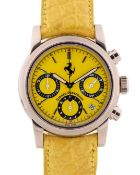 A GENTLEMAN'S SIZE STAINLESS STEEL GIRARD PERREGAUX FERRARI AUTOMATIC CHRONOGRAPH WRIST WATCH