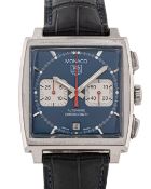 A GENTLEMAN'S STAINLESS STEEL TAG HEUER MONACO 