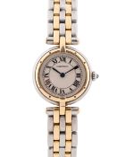 A LADIES STEEL & GOLD CARTIER PANTHERE RONDE BRACELET WATCH CIRCA 1990s, REF. 166920 Movement: