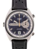 A GENTLEMAN'S STAINLESS STEEL HEUER CARRERA AUTOMATIC CHRONOGRAPH WRIST WATCH CIRCA 1970s, REF.